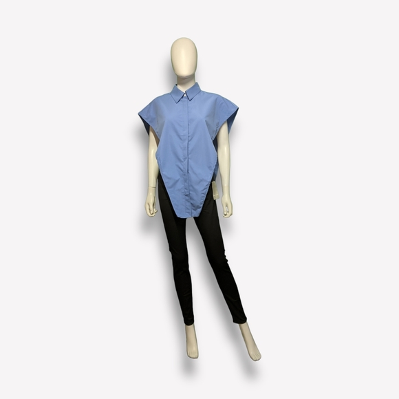 Shein Solid Split Side Top in Blue, M - Picture 1 of 9